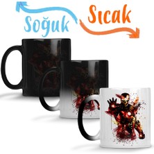 Baskı Dükkanı Homem De Ferro 01 Sihirli Kupa Bardak Porselen