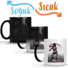 Baskı Dükkanı Attack On Titan Mikasa Sihirli Kupa Bardak Porselen
