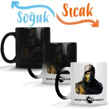 Baskı Dükkanı Mortal Kombat Scorpion And Sub Zero Sihirli Kupa Bardak Porselen