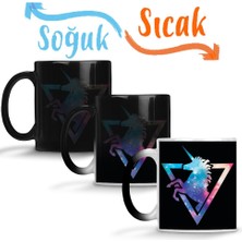 Baskı Dükkanı Galaxy Unicorn Sihirli Kupa Bardak Porselen
