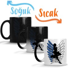 Baskı Dükkanı Attack On Titan Mikasa Sihirli Kupa Bardak Porselen