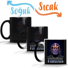 Baskı Dükkanı Thanos Marvel Sihirli Kupa Bardak Porselen