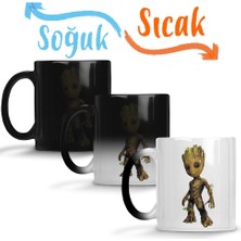 Baskı Dükkanı Baby Groot Sihirli Kupa Bardak Porselen