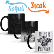 Baskı Dükkanı Black Panther Sihirli Kupa Bardak Porselen