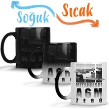 Baskı Dükkanı Mitsubishi A6M Zero Sihirli Kupa Bardak Porselen