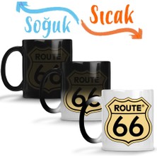 Baskı Dükkanı Route 66 Sihirli Kupa Bardak Porselen
