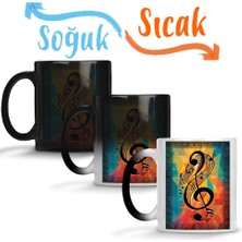 Baskı Dükkanı Lota Sol Anahtarı Müzik Sihirli Kupa Bardak Porselen