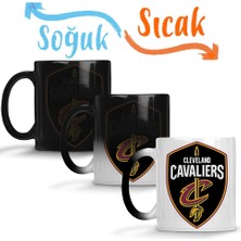 Baskı Dükkanı Cleveland Cavaliers Logo Sihirli Kupa Bardak Porselen