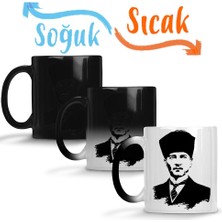 Baskı Dükkanı Mustafa Kemal Atatürk Sihirli Kupa Bardak Porselen