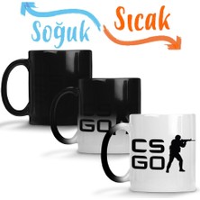 Baskı Dükkanı Csgo Counter Strike Logo Sihirli Kupa Bardak Porselen