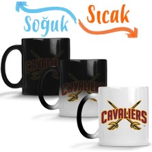 Baskı Dükkanı Cleveland Cavaliers Logo Sihirli Kupa Bardak Porselen