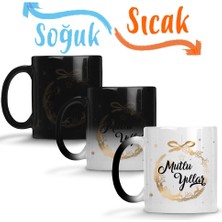 Baskı Dükkanı Mutlu Yıllar Sihirli Kupa Bardak Porselen