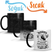 Baskı Dükkanı Rodeo Dallas Sihirli Kupa Bardak Porselen