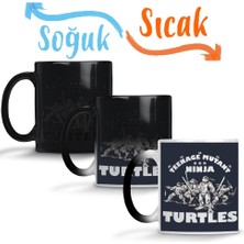 Baskı Dükkanı Ninja Turtes Old School Turtles Sihirli Kupa Bardak Porselen