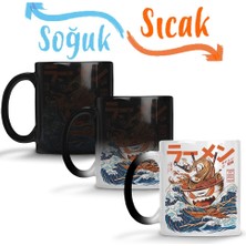 Baskı Dükkanı The Great Ramen Off Kanagawa Sihirli Kupa Bardak Porselen