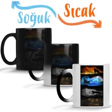 Baskı Dükkanı Warrior Cats Four Elements, Four Clans Sihirli Kupa Bardak Porselen