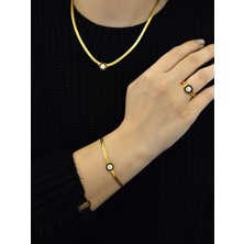 Papatya Silver 925 Ayar Gümüş Rose Kaplama Renkli Baget Taşlı Küpe