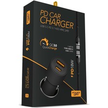 Powerway 3.1A 20W Araç Şrajı- Type C-C USB Kablo CC36