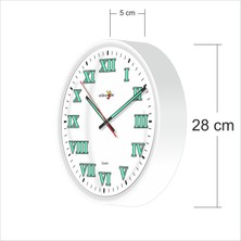 M3 Decorium Fosforlu Gece Görünen Parlak Romen Rakkamlı Sayı Ön Camlı Sessiz Kayar Saniyeli Ön Camlı Duvar Saati