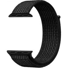 Bushco Store Apple Watch Uyumlu Dokuma Kordon Kayış 1-2-3-4-5-6-7-Se  42-44 mm - Siyah-Beyaz