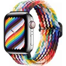 Bushco Store Apple Watch 1-2-3-4-5-6-7-Se Uyumlu Ayarlanabilir Örgü Solo Kordon 38-40-41 mm