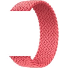 Bushco Store Apple Watch Uyumlu Kordon Kayış Bileklik Örgü Loop Pembe 38-40 mm L Beden