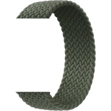 Bushco Store Apple Watch Uyumlu Kordon Kayış Bileklik Örgü Loop Asker Yeşil 42-44 mm M Beden
