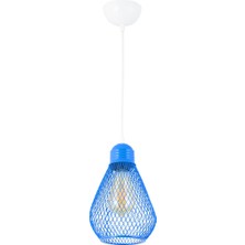 Lambadar Ampul Model Mavi Ferforje Modern Sarkıt Avize