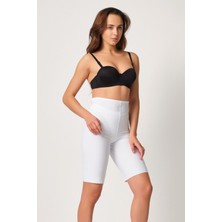 Emay Beyaz Emay 2923 Yüksek Bel Karyokalı Paçalı Lazer Korse