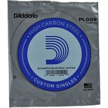 D'Addario PL009 Elektro ve Akustik Tek Tel, E-(Mi), Hıgh Carbon St