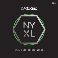 D'Addario NYXLB045 Bas Tek Tel, Nyxl Serisi, Nikel Sarım, .045 Gauge,