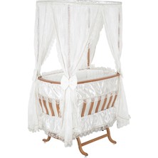 Setay Beşik, Hacegan Mdf Sallanan Beşik + Uyku Seti + Cibinlik - Açık Ceviz