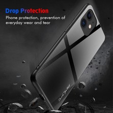 Hello-U iPhone 12 Pro Max 6.7 Inç Uyumlu Karbon Fiber Doku Pc Cam Telefon Kılıfı  - Siyah  (Yurt Dışından)