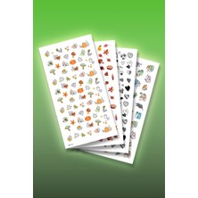 Artikel 4'Lü Tırnak Dövmesi Seti, Tırnak Sticker Seti, Nail Art, Tattoo