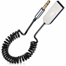 Shaza USB Wireless Bluetooth Araç Kiti Hifi Stereo Ses Alıcısı Aux 3.5mm Jack Adaptörü Bluetooth 5.0