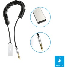 Shaza USB Wireless Bluetooth Araç Kiti Hifi Stereo Ses Alıcısı Aux 3.5mm Jack Adaptörü Bluetooth 5.0