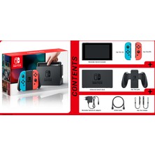 Nintendo Switch Renkli Mavi Kırmızı + Zelda + Cars Switch Oyun