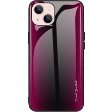 Hello-U iPhone 13 Mini 5.4 Inç Uyumlu Karbon Fiber Doku Tpu + Hibrit Cep Telefonu Kılıfı - Pembe   (Yurt Dışından)