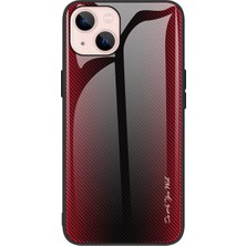 Hello-U iPhone 13 Mini 5.4 Inç Uyumlu Karbon Fiber Doku Tpu + Hibrit Cep Telefonu Kılıfı  - Kırmızı  (Yurt Dışından)