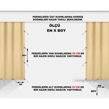 Altın Pamuk Her Ölçüde Enxboy Seçenekli Bağcıklı Balkon Perdesi-Balkon Brandası Krem