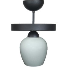 Modavize Amanda Modern Plofonyer Siyah Kasa Camlı Tekli Avize