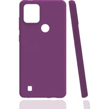 Smcase Realme C21Y Kılıf Mat Renkli Korumalı Premier Silikon Mürdüm