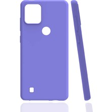 Smcase Realme C21Y Kılıf Mat Renkli Korumalı Premier Silikon Mor
