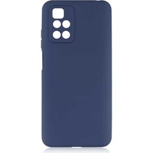 Dlrcase Xiaomi Redmi 10 Kılıf Korumalı Mat Soft Premier Silikon+Nano Glass Lacivert