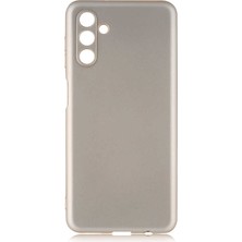 Dlrcase Samsung Galaxy A13 Kılıf Mat Korumalı Soft Premier Silikon + Nano Glass Gold
