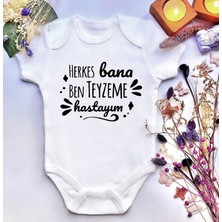 İrembaby Unisex Bebek Baskılı %100 Pamuklu Çıtçıtlı Body Zıbın