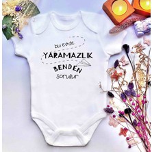 İrembaby Unisex Bebek Baskılı %100 Pamuklu Çıtçıtlı Body Zıbın