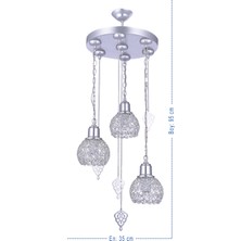 Polat Aydınlatma Hürrem 3 Lü Sarkıt Avize (Gümüş)