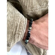 Padore Accessory Çok Şık Ahşap ve Doğal Taş Destekli Bileklik