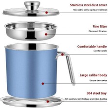 Dolity Kapak ve Tepsi Paslanmaz Çelik Yağ Filtresi Mavi 1.6l ile Bacon Gres Konteyner (Yurt Dışından)